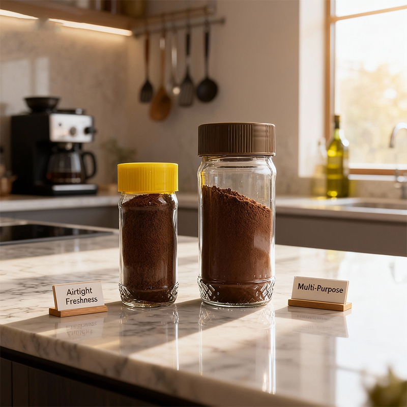 Wholesale Empty 50g 100g Round Glass Jar with Lid for Instant Coffee