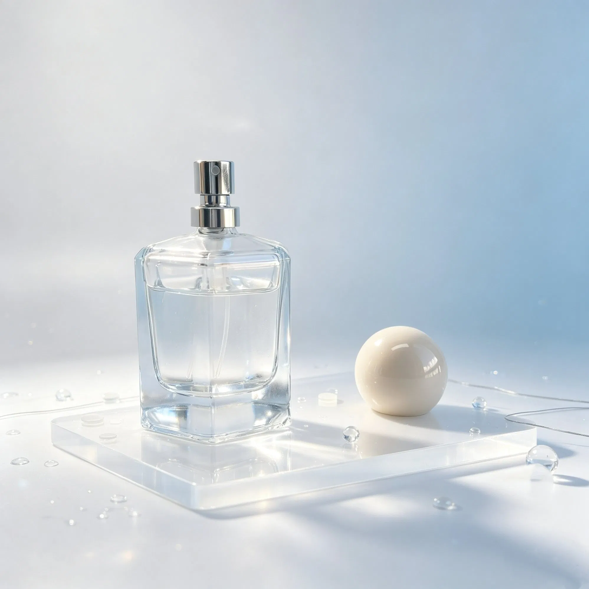 Glass Perfume Bottle with Round Cap